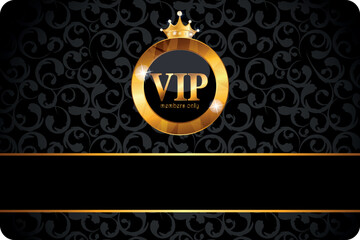 Premium VIP card with gold elements and crown