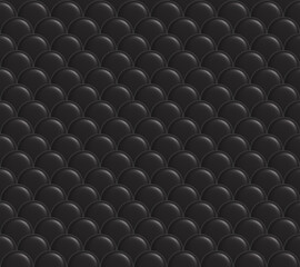 black scale metallic shell pattern luxury background wallpaper, 3D illustration