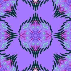 Seamless pattern abstract flower illustration design art background geometric fashion retro 