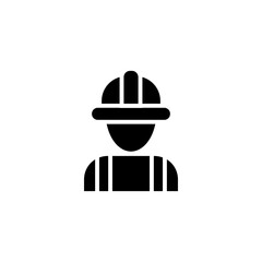 Industrial workers with gear icon in flat style. - Teamwork business icon