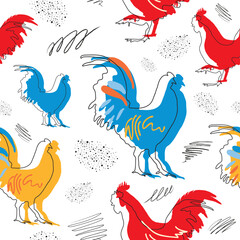 Roosters Repeat Pattern 4