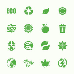 Eco friendly organic icons set