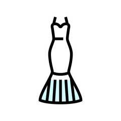 exaggerated drop bride dress color icon vector. exaggerated drop bride dress sign. isolated symbol illustration