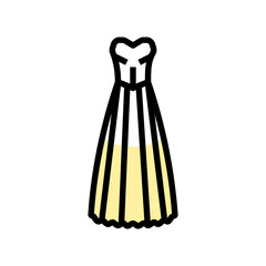 basque wedding dress color icon vector. basque wedding dress sign. isolated symbol illustration