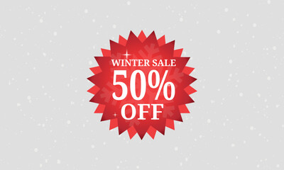 Naklejka premium Discount stamp, label, Discount offer tag, Special offer discount label, 50 percent off best sale red tag template, Winter sale, Xmas Sale, Christmas discount tag, best deal, special offer