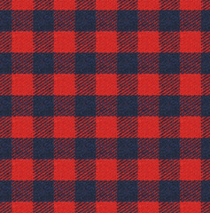red gingham checkered fabric pattern - obrazy, fototapety, plakaty