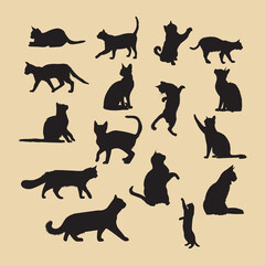Cat Silhouette & illustration. This is an eps file. 