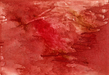 Abstract hand drawn watercolor. Colorful texture background. Picture for creative wallpaper or design art work. Pastel shade of red.