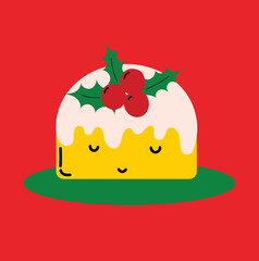 Collection of cakes pies and desserts for all letters of alphabet. Sticky sponge cake with dried and candied fruit and citrus zest. vector illustration