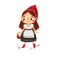 Cute Red riding Hood. Cartoon fairy tale character - 540744028