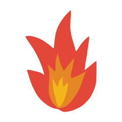 Fire icon vector abstract shape burning hot flame illustration