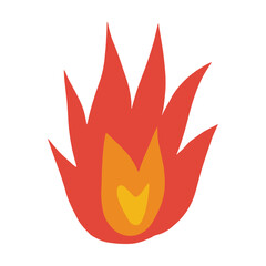 Fire icon vector abstract shape burning hot flame illustration