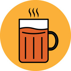 Hot Tea Filled Outline Icon