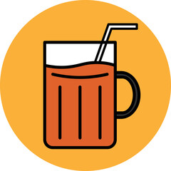 Ice  Tea Filled Outline Icon