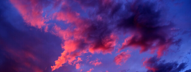 Amazing Sunset or Sunrise Sky with Orange Pink Purple and Blue