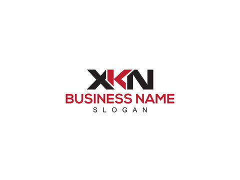 Capital Three Letter XKN Logo Icon, Unique XK xkn Logo Design