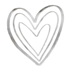 Silver Marbleized Heart Decoration