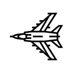 Fototapeta premium military airplane aircraft line icon vector. military airplane aircraft sign. isolated contour symbol black illustration