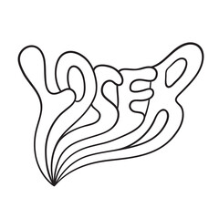 Isolated vector illustration of loser sign. Cute thin line icon for design, cover etc.