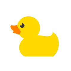 Yellow rubber duck toy - vector illustration