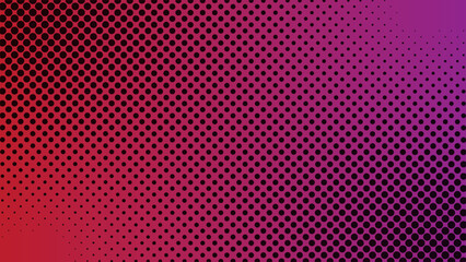 Black halftone red purple background. Black abstract halftone gradient background. Red purple color halftone pattern. Dark color halftone vector. 