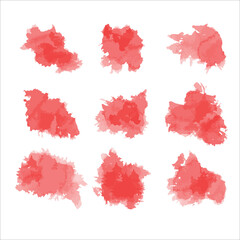 Watercolor texture with brush strokes. Set of watercolor stain.