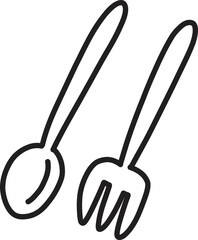 Hand Drawn spoon and fork illustration