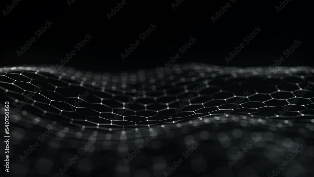 Poster futuristic hexagon background. abstract technology background. technology concept. big data. 3d rend