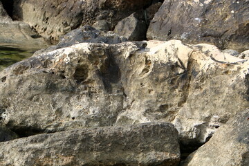 Texture of large stones and mountain rocks.