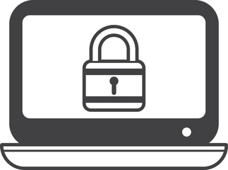 locked laptop illustration in minimal style