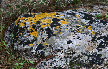 Texture of large stones and mountain rocks.