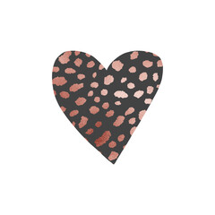 Rose Gold Dalmatian Pattern Heart