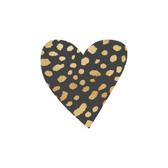 Gold Dalmatian Pattern Heart