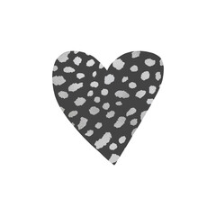 Silver Dalmatian Pattern Heart