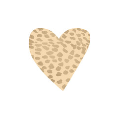 Gold Cheetah Pattern Heart