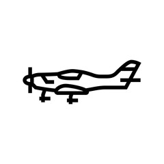 light sport airplane aircraft line icon vector. light sport airplane aircraft sign. isolated contour symbol black illustration