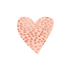 Copper Cheetah Pattern Heart