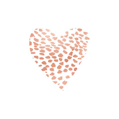 Copper Cheetah Pattern Heart