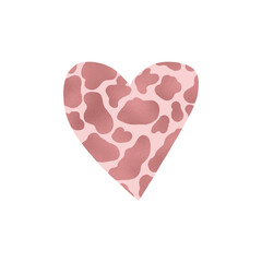 Pink Cow Pattern Heart