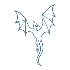 Obraz premium Blue Dragon Outlined