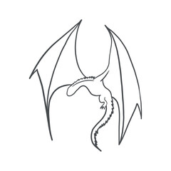 Grey Dragon Outlined