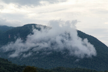 White cloud with mountain view  background