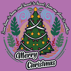 christmas tree vector art illustration