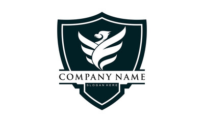 Eagle and shield symbol vector logo