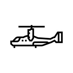 tiltrotor airplane aircraft line icon vector. tiltrotor airplane aircraft sign. isolated contour symbol black illustration