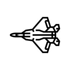 fighter jet airplane aircraft line icon vector. fighter jet airplane aircraft sign. isolated contour symbol black illustration
