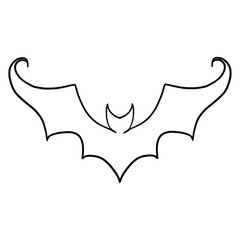 Black Elegant Bat Outlined