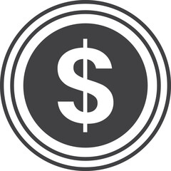 coin illustration in minimal style