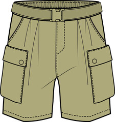 KID BOYS BOTTOM WEAR SHORTS  FRONT AND BACK VECTOR