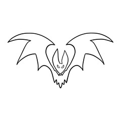 Black Bat Outlined